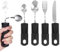 Disability-Parkinsons-Arthritis Sufferers-Large Wide Handled Easy Grip Cutlery Set - Black Disability Aids Cutlery Sets with Knife Fork Spoon