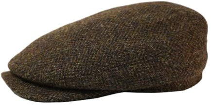 TAILORMAP Harris Tweed Newsboy Cap 100% Wolle Schiebermütze für Damen und Herren, Braun, 7 1/4 / 7 3/8