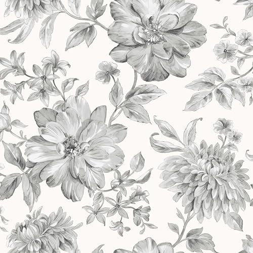 Fine Decor FD43612 Isabella Floral Wallpaper Roll, Grey