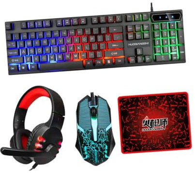 OSALADI 1set Tastiera Mouse Cuffie e Usb Design e Retroilluminato Accessori Per Computer Per e