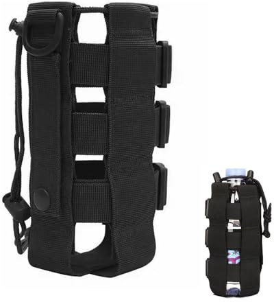 Granmagazz Flaschenhalter Rucksack, taktische Wasserflaschentasche, wasserdicht, verstellbarer Kocherhalter mit Kordelzug für Wandern, Camping, Reisen, Sport