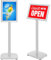 VAIIGO A4 Floor Standing Sign Stand with Heavy Duty Base, Display Poster Holder for Outdoor Signage - Menu Holder - Welcome Sign Display Stand, Silver