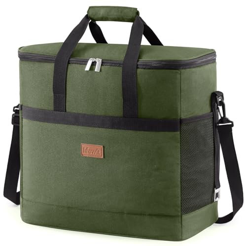 Lifewit 40L Kühltasche Groß faltbar Kühlkorb Kühlbox Isoliertasche Thermotasche Picknicktasche für Lebensmitteltransport, Grün