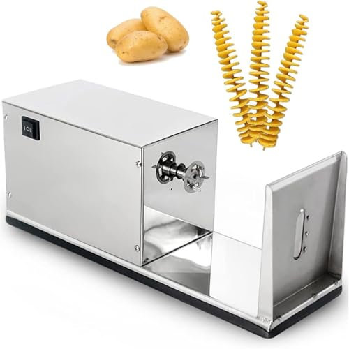 Automatic Tornado Homemade Potato Chip Vegetable Slicer Twister Machine Commercial French Fry Cutter Electric Tornado Potatoes Spiral Cutter,for Home Commercial Use