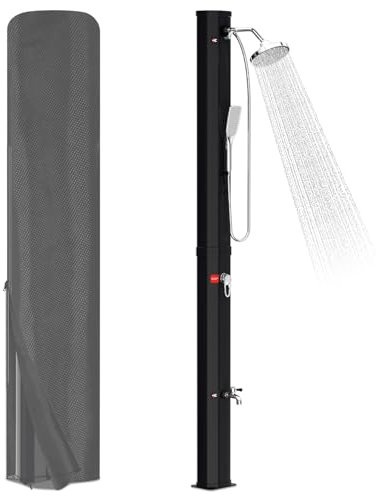 Joparri Douche Solaire avec douchette 35 l avec Capot de Protection et pommeau de Douche à 360 °, température réglable jusqu'à 60 °C, Pression d'eau 50 psi, Douche extérieure, pour Jardin, Camping,