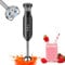 Hand Blender Stick Blender Immersion Blender Handheld, Electric Hand Blenders for Kitchen with Stainless Steel Blade Hand Mixer & Chopper for Making Baby Food, Soups, Sauce (300W, Black)