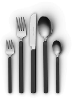 BergHOFF Home Besteck Set für 4 Personen - Besteckset 20tlg. aus Edelstahl – Schwarzes Geschirrset spülmaschinenfest – Essservice Set