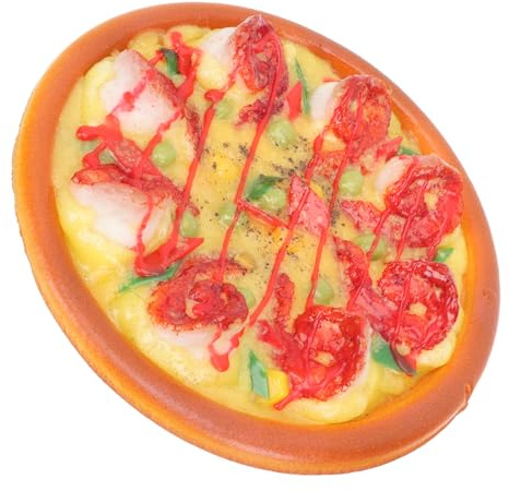 Gogogmee Realistische Shrimp Pizza Deko Modell aus Hochwertigem Täuschend Echtes Food Prop für Restaurant Küche Fotoshooting und Veranstaltung Langlebig und Wiederverwendbar