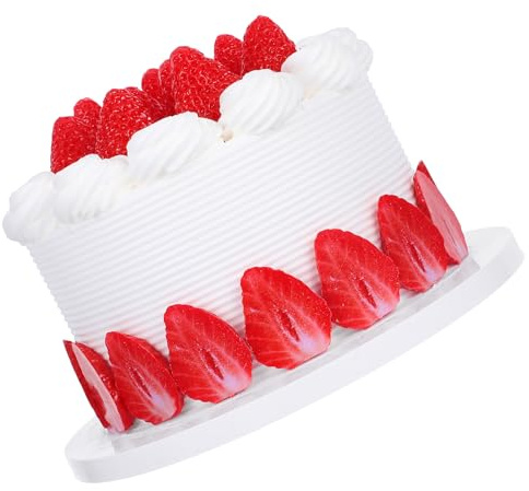 FIXOSHEE Faux Gâteau d'anniversaire 15 CM Réaliste en Simulation Accessoire Décoratif pour Vitrines et Séances Photo Gâteau Modèle Alimentaire Artificiel pour Fête et Présentation