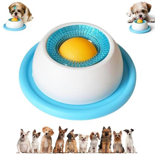 Bol de léchage Chien Chat, Boule rotative, antidérapant, Anti glouton | Bol à lécher chien chat antidérapant, pour yaourt, bouillon, nourriture humide. Ralentit l'alimentation, facile à nettoyer