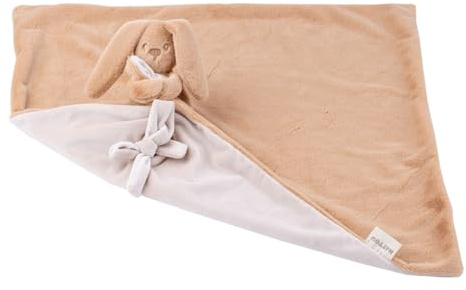 Nattou Lapidou Babydecke 50 × 50 cm – Babydecke Baby Kaninchen – Weiches Babydeckchen ab Geburt – Neugeborene Erstausstattung – Geschenk zur Geburt für Junge & Mädchen – Warmbeige