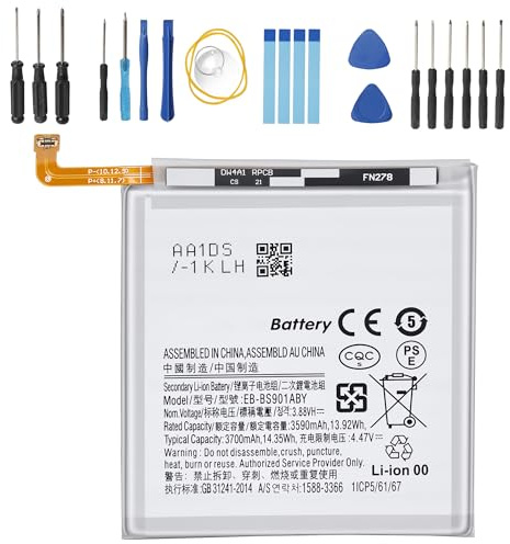 3700mAh 3.88V EB-BS901ABY Battery for Samsung Galaxy S22 5G SM-S901 | SM-S901B, SM-S901B/DS, SM-S901E, SM-S901F, SM-S901N, SM-S901U, GH82-27494A SmartPhone Replacement Cell+Tool Kit