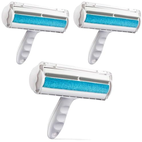 Pack 3 Quita Pelos Mascota, Rodillo Quitapelos Mascotas Lavable, Cepillo Quitapelos Mascotas Reutilizable para Ropa, Sofá, Cama, Alfombras, Asiento de Coche, Recoge Pelos Gatos, Recoge Pelos Perros