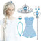 Vicloon ELSA Prinzessin Verkleiden，Zauberstab Mädchen, Ohrringe, Ringe,Upgrade Prinzessin Tiara Braid Set von 9 Faschingskostueme Kinder
