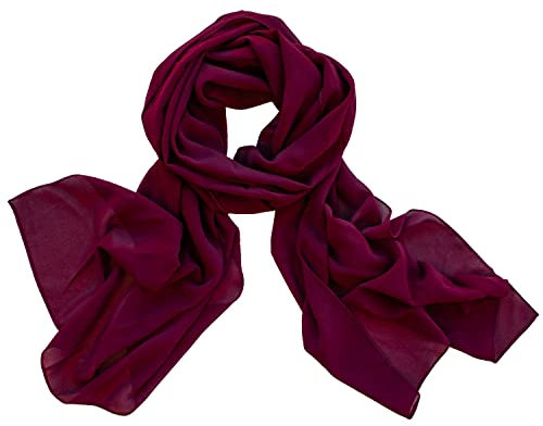 Dolce Abbraccio Damen Schal Stola Halstuch Tuch aus Chiffon für Frühling Sommer Ganzjährig (Pflaume)
