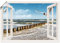 ARTLAND Wanddeko Poster & Kunstdrucke Wandposter 100x70 cm Fensterblick Fenster Strand Meer Maritim Ostsee Möwe Himmel T5QT