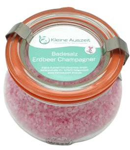 Badesalz Erdbeer-Champagner im Schmuck WECK-Glas, ohne Palmöl, von kleine Auszeit Manufaktur