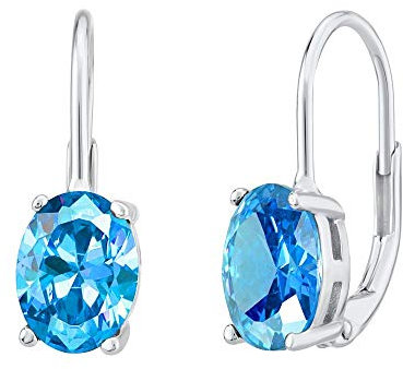 SILVEGO Damen Ohrringe aus 925 Sterling Silber mit synthetischem Topas