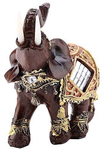 Walfront Lucky Feng Shui Holzmaserung Elefant Statue Skulptur Reichtum Figur Heimdekoration (Holzmaserung)