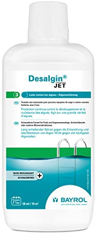 Bayrol Désalgine Jet 1L, Algicide Non moussant, Ultra concentré, sans Chlore et avec Effet clarifiant Empêche la Croissance des algues dans la Piscine