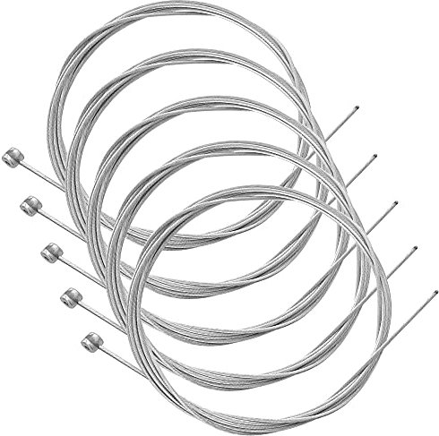 cyclingcolors 5X Cavo Freno Bici MTB 2m Acciaio zincato Bicicletta City Filo reparizione Ricambio Cavi Argento