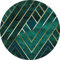 Komar DOT runde und selbstklebende Vlies Fototapete Jade - Ø Durchmesser 125 cm - 1 Stück - Tapete, Jugendstil, grün, gold,Dekoration, Wandtapete, Wandbild, Wandbelag, Designtapete - D1-022