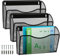 ESYLIFE 3 Pocket Hanging File Organiser, Wall Mounted Magazine File Holder, Wall Magazine Rack, A4 Paper Storage Letter Shelf, Set of 3, Black