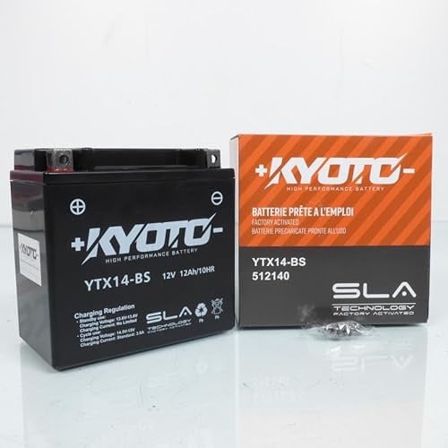 Batterie SLA Kyoto compatible avec Moto Yamaha 900 Xj S Diversion 1995 à 2003 YTX14-BS / 12V 12Ah