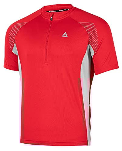 Airtracks Herren Fahrradtrikot Kurzarm Team II Radtrikot Jersey Bike Radler Shirt Atmungsaktiv Schnelltrocknend Reflektierend Größen XS S M XL XXL - rot - L