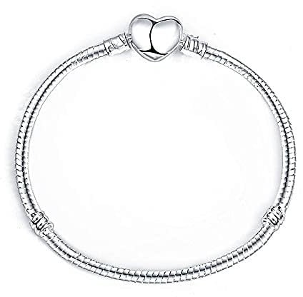 MariaFonte Bracciale con chiusura in argento Sterling a forma di cuore (Lunghezza 21 cm)
