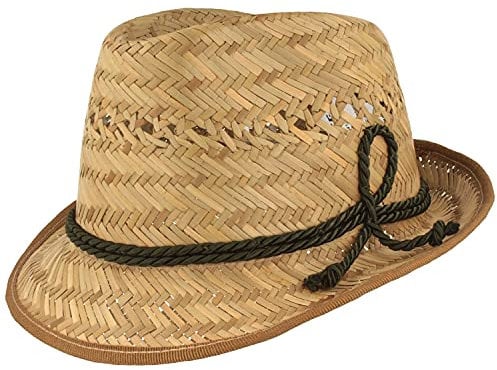 Chapeau de paille pour enfant | Chapeau d'été | Chapeau de soleil – 100 % paille – Pour garçons et filles – Particulièrement léger et confortable avec accessoires bleus et blancs - Beige - X-Small