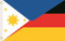 U24 Flagge Fahne Philippinen-Deutschland 90 x 150 cm