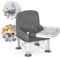 Baby Travel Booster Seat with Double Tray, BabyBond Upgraded Toddler Portable Baby Chair, Booster Seat for Dining Table, Stable and Foldable Booster Baby Chair for Indoor/Outdoor (Grey)