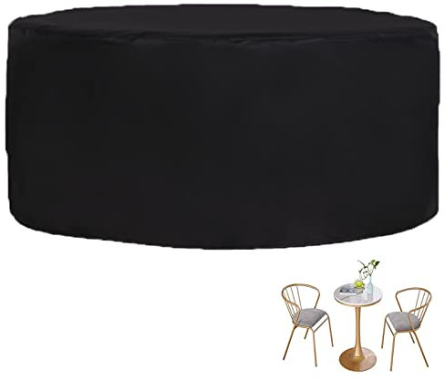 QIAOH GartenmöBel Abdeckung Rund 130x74cm, SchutzhüLle FüR GartenmöBel Rund, Abdeckplane GartenmöBel Winterfest, Wasserdicht SchutzhüLle FüR Gartentisch, FüR MöBelsets, Tisch, StüHle (130x74cm)