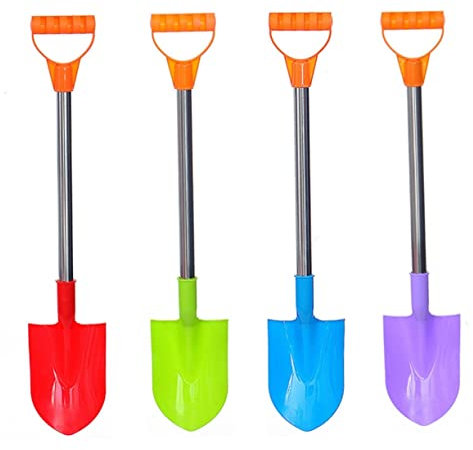 Toddmomy 4Pcs Strand Sandschaufel Langer Sandschaufel Schneeschaufel Plastikspielzeugschaufeln für Kinder Kleinkinder (Zufällige Farbe)