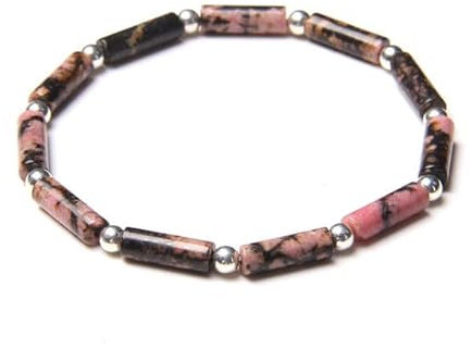 XJruixi Lapislazuli-Armband für Männer, natürlich, poliert, rechteckig, Stein, Silber, Farbe, runde Perlen, Charm-Armband, Damen, Schmuck