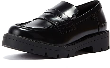 Kickers Kori Loafer Leather Womens Black Shoes-UK 4 / EU 37