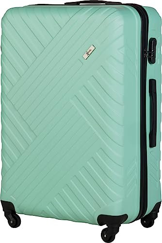 Xonic Design Reisekoffer - ABS Hartschalen Koffer mit 360° Leichtlauf-Rollen - hochwertiger Trolley mit Zahlenschloss in M-L-XL oder Set (Mintgrün, XL)