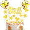 DKBT Tortendeko 40th Gold Kuchen deko Glitzer Happy Birthday Cake Topper Kuchendeko Geburtstagstorte für Gold Geburtstagsfeier Jubiläum