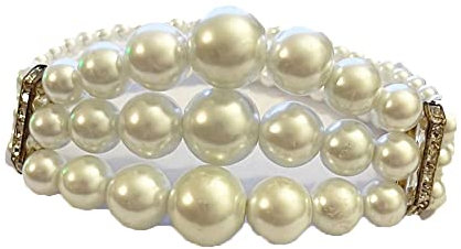 Remo Gammella BRACCIALE BIBLO' MILANO ELASTICO CON TRE FILE DI PERLE EFFETTO GRADAZIONE