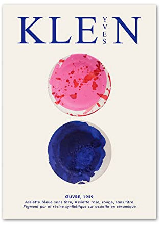 XCPORA Yves Klein Ausstellung Poster Abstrakt Blaue Wandkunst Yves Klein Drucke Yves Klein Leinwand Malerei für Home Wanddekoration Bild 30x40cmx1 Kein Rahmen