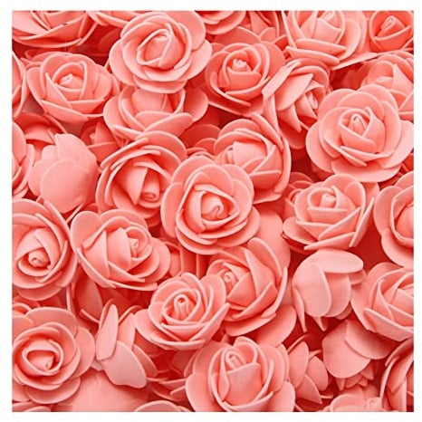 Yurosiay 500 Stück Künstliche Blumen Rosen Mini Schaumrosen Künstliche Rosenköpfe Mini Rose Deko Ohne Stiel Gefälschte Rosen Schaumrosen für DIY Rosen Bär Handwerk Brautstrauß Dunkelpink