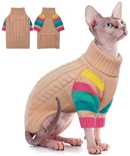 IECOii Hundepullover,Warmer Hundepullover Kleine Hunde,Rollkragen Strickpullover Hund Pullover, Gestrickt Hundebekleidung für Welpe und Katzen,Herbst Winter Yorkshire Chihuahua Kleidung