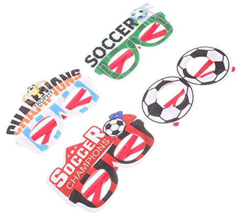 Toddmomy 4 Stück Fußballbrille Geburtstagsdekorationen Für Mädchen Sesamstraße Geburtstagsparty Zubehör Partei Bevorzugt Erwachsene Cosplay-Brille Fanartikel Plastik Kind Gläser Lieferungen