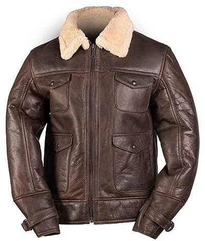 Mil-Tec US Navy Bomberjacke A4 Lammfell Gr.L