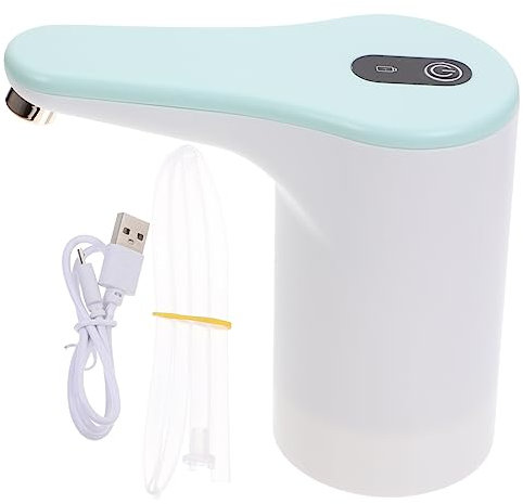 OSALADI Distributeur d'eau Électrique Portable USB Rechargeable Lampe Intégrée Vert Émeraude, Pompe à Eau pour Bouteilles De 5l à 18l, Compatible Usage Maison, Bureau Et Voyage