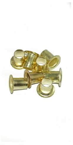 SISI UK® Banjo-Regalstützen, Nieten und Einsätze für 6 mm Loch, 3 Farben, Messing, Nickel und Antik-Bronze, 8 Stück (nur Messingfassungen)