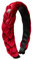 Alpenflüstern Trachten-Haarreif Samt Flechtoptik Helena - Damen Haarschmuck geflochten mit Perlen-Ornament, Haarband rutschfest fürs Dirndl (in traditionellen Farben) ADV133 ((rot))