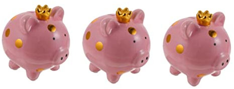 TOYANDONA 3St Krone Sparschwein Geldsparbank schöner Spartopf Neuheit Münzbank shöne bescherung Geld aufbewahrung Keramikschwein schmücken Geld sparen Glas Karikatur Kronen Geldtopf