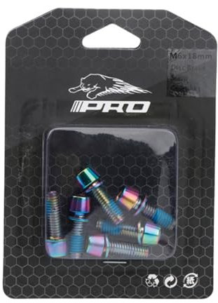 Bike Disc Brake Stem Bolts 6PCS M6x18mm Screws Stainless Steel Bicycle Disc Brake Stem Bolt for BMX MTB Road Bikes,Rainbow